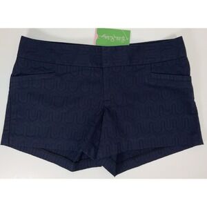 NWOT Women's Lilly Pulitzer Ellie Shorts Geo Midnight Navy - Size 4 (32" X 4")